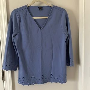 Ann Taylor 3/4 long sleeve knit sweater with decorative edges in size Medium